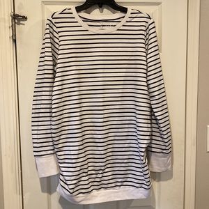 Black and white striped maternity sweatshirt size medium